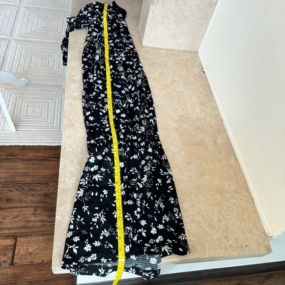 Jane and Delancey Black Floral Stretch High Waist A Line Midi Womens Size M - Picture 11 of 15